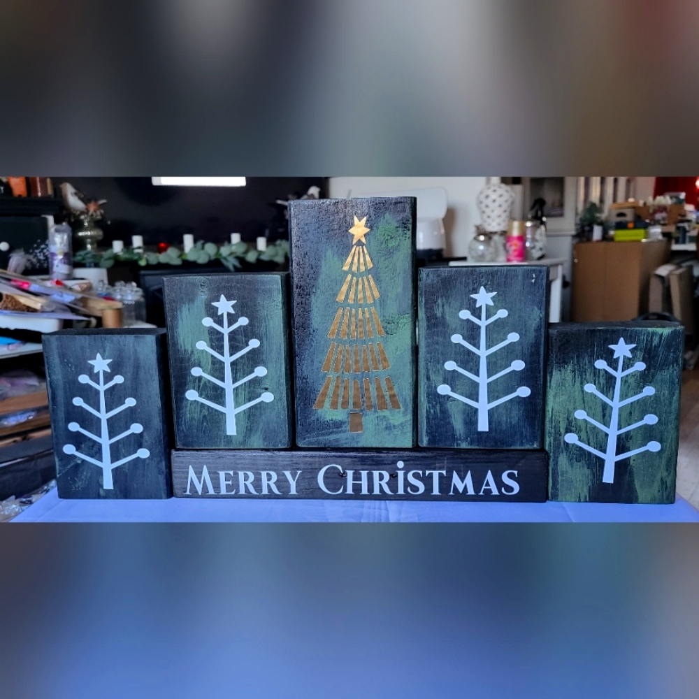 Wooden Christmas Tree Blocks